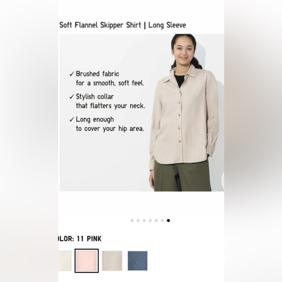 Uniqlo brushed long sleeve button up - Picture 5 of 6